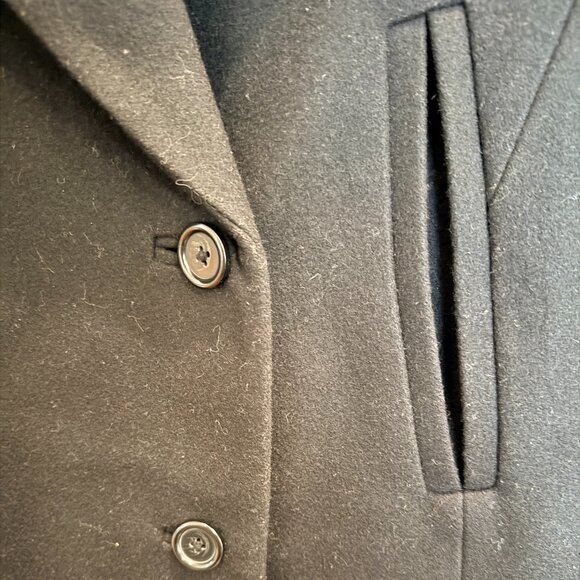 J. Crew Melton Wool Classic Pea Coat Jacket Black plus size 4 - Picture 6 of 9